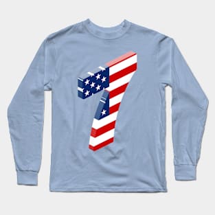 Isometric Number, Number Seven Long Sleeve T-Shirt